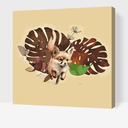 Malen nach Zahlen - Fuchs und das Fensterblatt