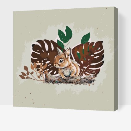 Malen nach Zahlen - Kaninchen und das Fensterblatt