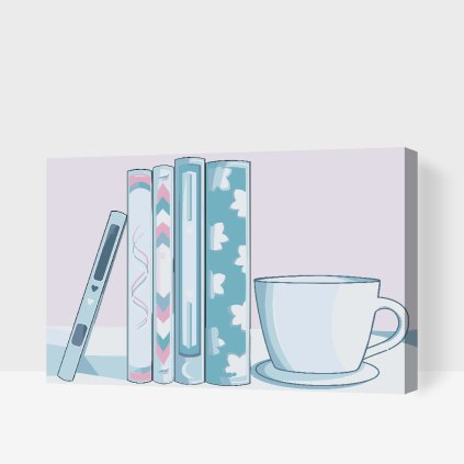 Malen nach Zahlen - Kaffee und Bücher