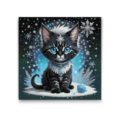 Diamond Painting - Kätzchen im Schnee