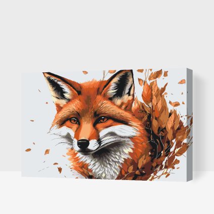 Malen nach Zahlen - Fuchs in den Blättern