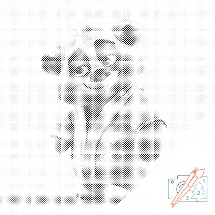 Punktmalerei - Teddybär im Pyjama