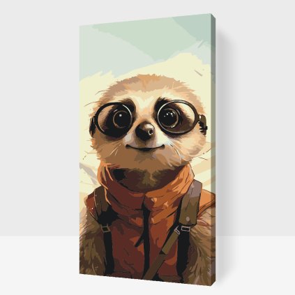 Malen nach Zahlen - Erdmännchen mit Brille