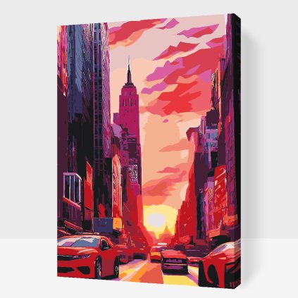 Malen nach Zahlen - Morgendämmerung in der Stadt