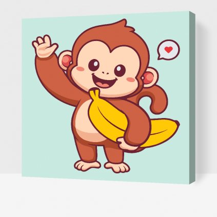 Malen nach Zahlen - Affe und eine Banane