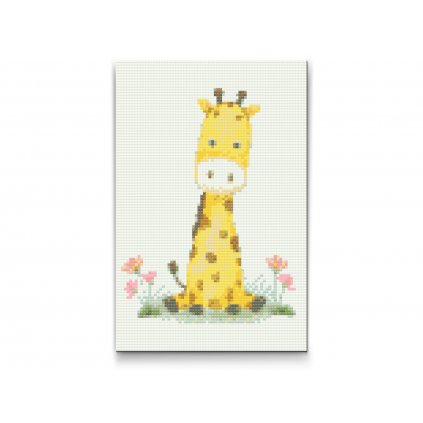 Diamond Painting - Giraffe mit Blumen