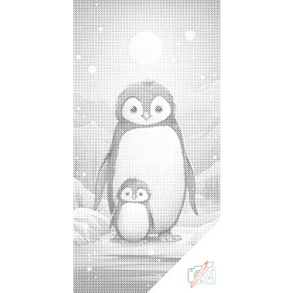 Punktmalerei - Niedliche Pinguine
