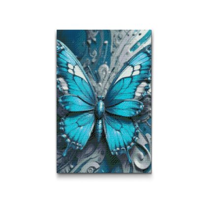 M2_Diamond_painting_-_Schmetterling_in_dunklen_Türkistönen