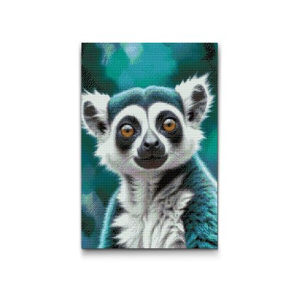 M2_Diamond_painting_-_Lemur_in_dunklen_Türkistönen