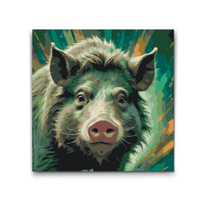 M2_Malen_nach_Zahlen_-_Wildschwein_in_gedeckten_Grüntönen