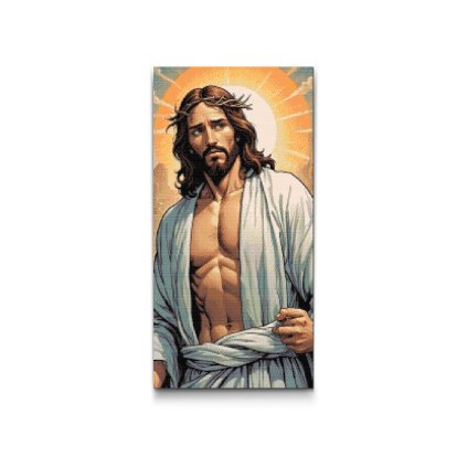 M2_Diamond_painting_-_Jesus_mit_der_Sonne_im_Hintergrund