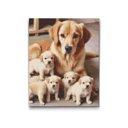 M2_Diamond_painting_-_Golden_Retriever_und_Welpen