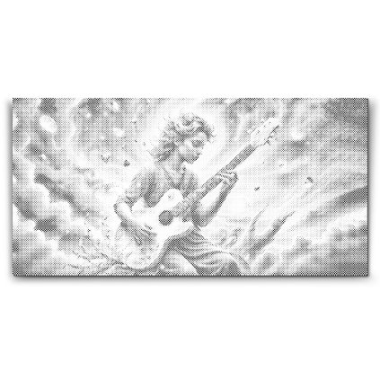 M2_Punktmalerei_-_Gitarrist_in_den_Wolken