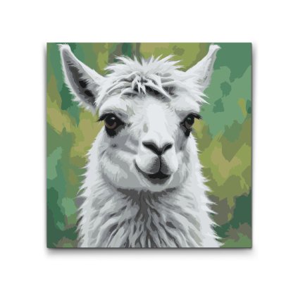 M2_Malen_nach_Zahlen_-_Lama_in_gedeckten_Grüntönen