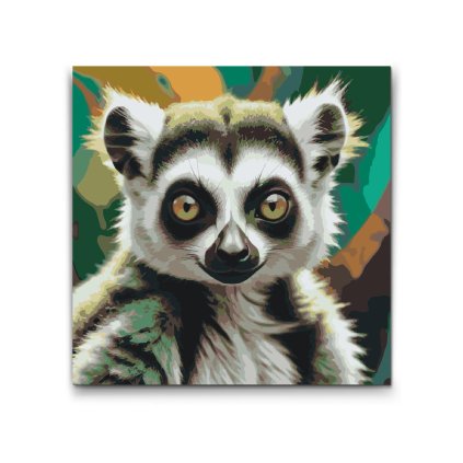M2_Malen_nach_Zahlen_-_Lemur_in_gedeckten_Grüntönen