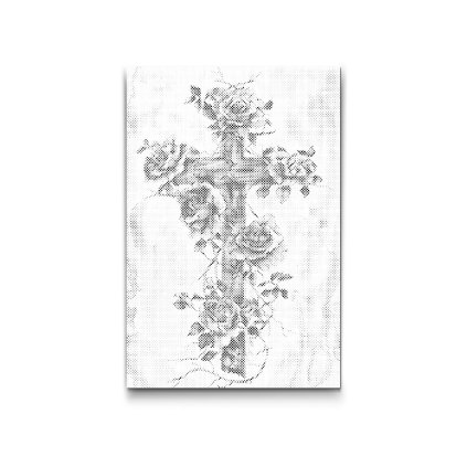 M2_Punktmalerei_-_Kreuz_mit_Blumen