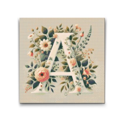 M2_Diamond_Painting_-_Buchstabe_A_-_Blumenmuster