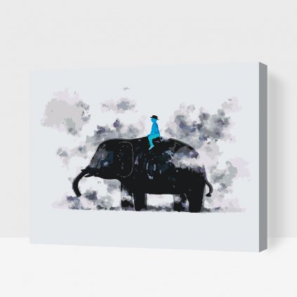 Malen nach Zahlen - Auf einem Elefanten reiten