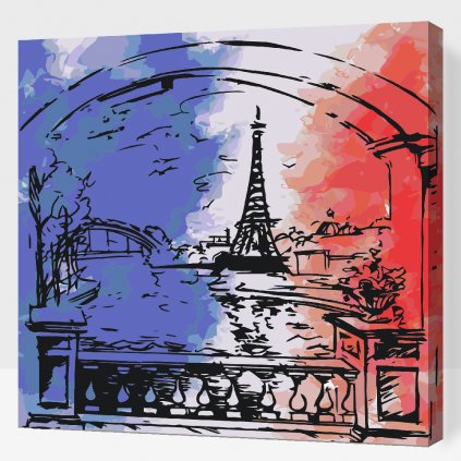 Malen nach Zahlen - Paris in Flaggenfarben