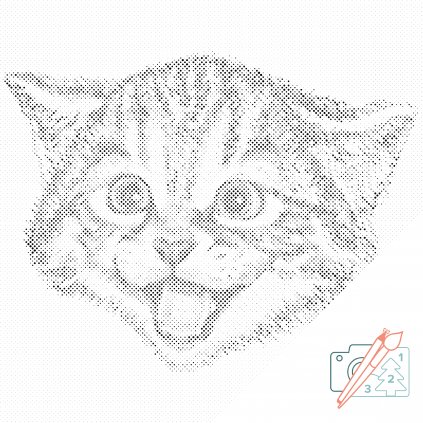 Punktmalerei - Lächelndes Kätzchen