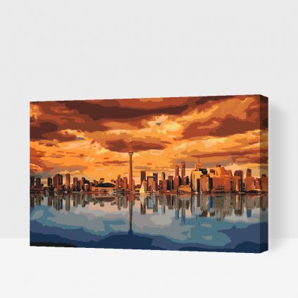 Malen nach Zahlen - Toronto in der Abenddämmerung