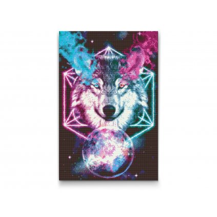 Diamond Painting - Wolf im Universum