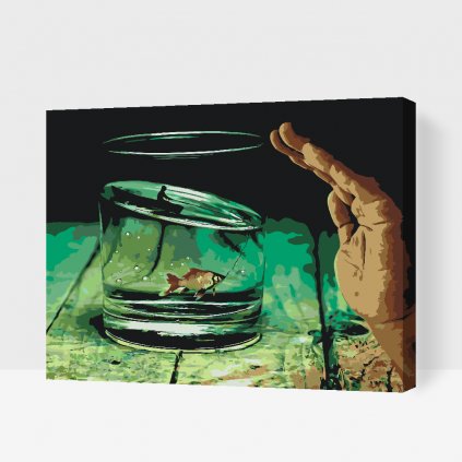 Malen nach Zahlen - Fisch in einer Tasse