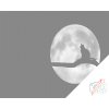 Punktmalerei - Katze bei Vollmond