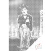 Punktmalerei - Charlie Chaplin in der Stadt