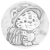 Punktmalerei - Niedlicher Tiger mit Rucksack