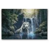 Diamond Painting - Weißer Tiger beim Wasserfall