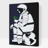 Malen nach Zahlen - Astronaut mit einer Pflanze