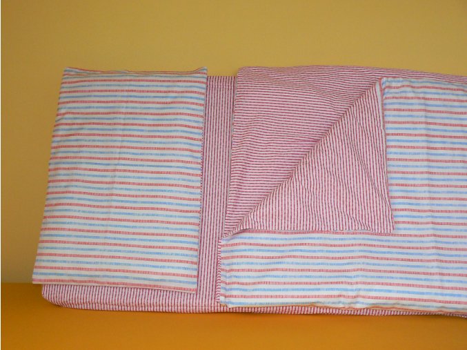 Trojdílná sada povlečení na postel velikost 60x120cm - proužek