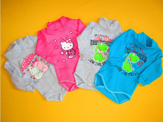 Body s rolákem žebrový úplet+postik - velikost 68