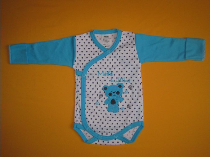 Zavinovací body s rukavičkou puntík+výšivka - vel. 62