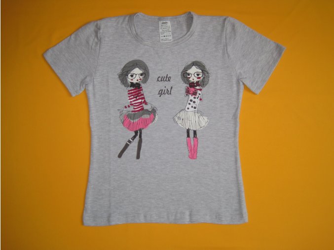 Dívčí tričko Cute girl, krátký rukáv - vel. 116