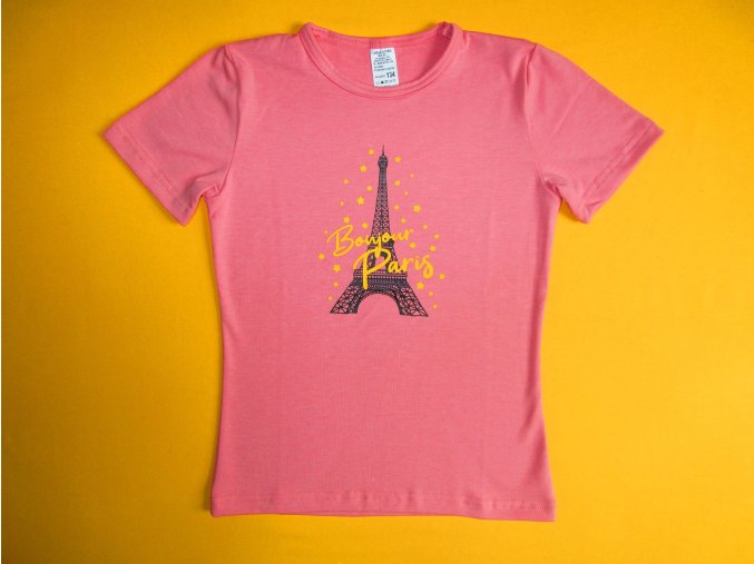 Dívčí tričko krátký rukáv Bonjour Paris