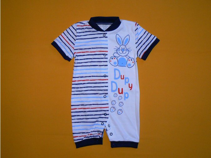 Letní overal na spaní proužek+potisk - vel. 62