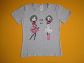 Dívčí tričko Cute girl, krátký rukáv - vel. 116