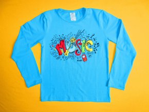 Tričko dlouhý rukáv Music 2 - vel. 128