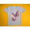 Dívčí tričko krátký rukáv Motýli - vel. 134