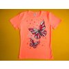 Dívčí tričko krátký rukáv Motýli - vel. 134