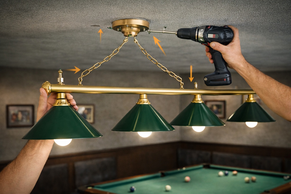 Ako namontovať biliardovú lampu