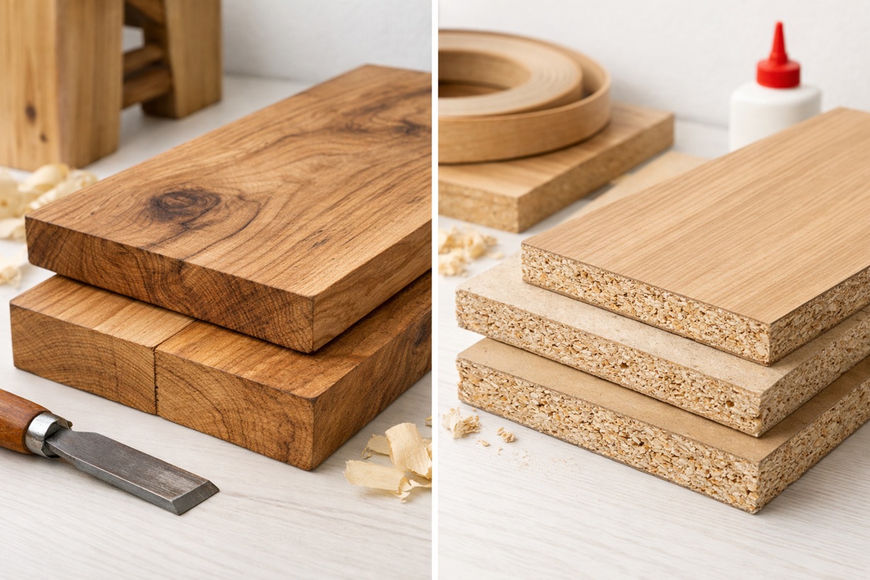 Rozdiely medzi drevotrieskou a masívnym drevom