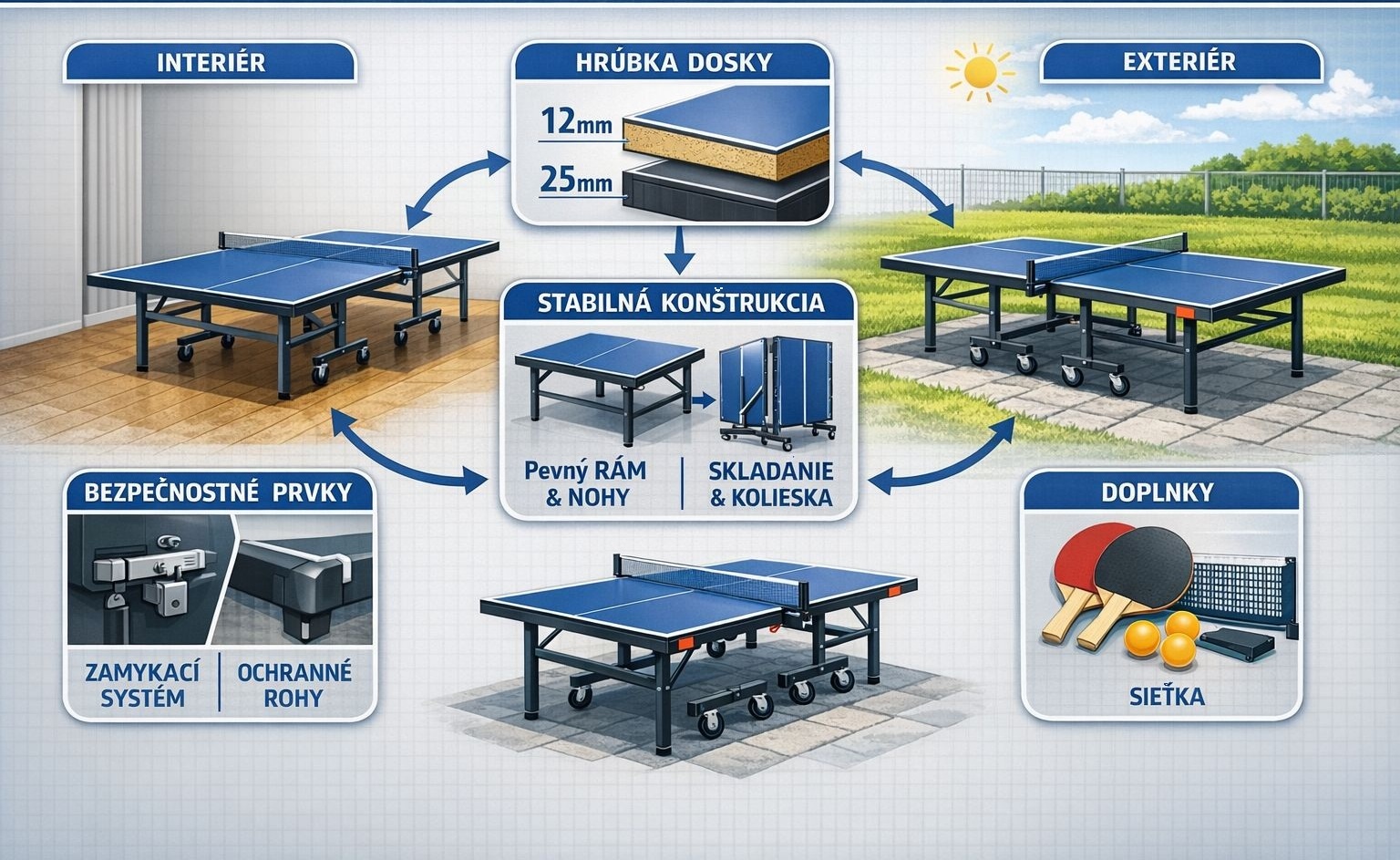 Ako si vybrať pingpongový stôl
