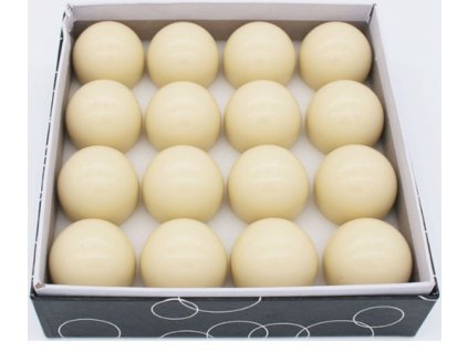 Sada bielych biliardových gúľ 57,2 mm – 16 ks