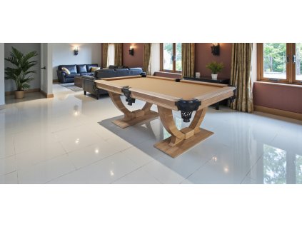 Biliard Violet s kozennymi kosikmi 6ft v interieri camel