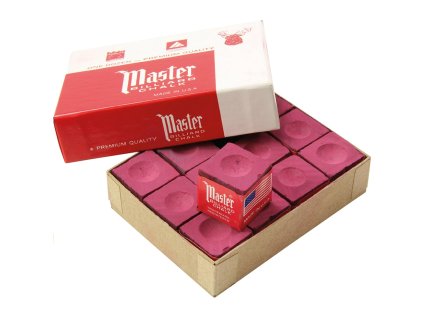 Biliardová krieda Master 12 ks, burgundy