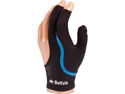 Biliardová rukavica Buffalo Universal čierna, modrá, veľkosť M