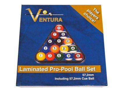 Sada pool biliardových gúľ Ventura Laminated Pro 57,2mm